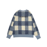 #BLOCK CHECK FLEECE CREW