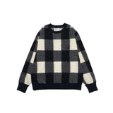 #BLOCK CHECK FLEECE CREW