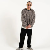 #LEOPARD FLEECE CREW