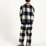 #BLOCK CHECK FLEECE CREW