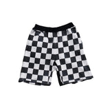 #CHECKER SWEAT SHORTS