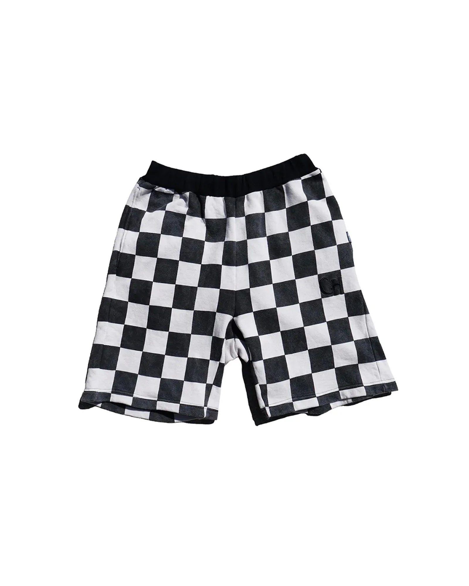 #CHECKER SWEAT SHORTS