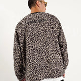 #LEOPARD FLEECE CREW