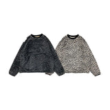 #LEOPARD FLEECE CREW