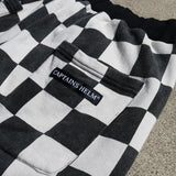 #CHECKER SWEAT SHORTS
