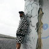 #CHECKER SWEAT SHORTS