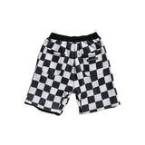 #CHECKER SWEAT SHORTS