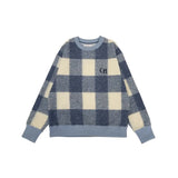 #BLOCK CHECK FLEECE CREW