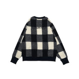 #BLOCK CHECK FLEECE CREW