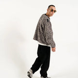 #LEOPARD FLEECE CREW