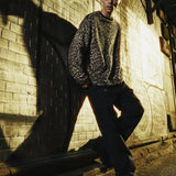 #LEOPARD FLEECE CREW