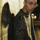 #LEOPARD FLEECE CREW