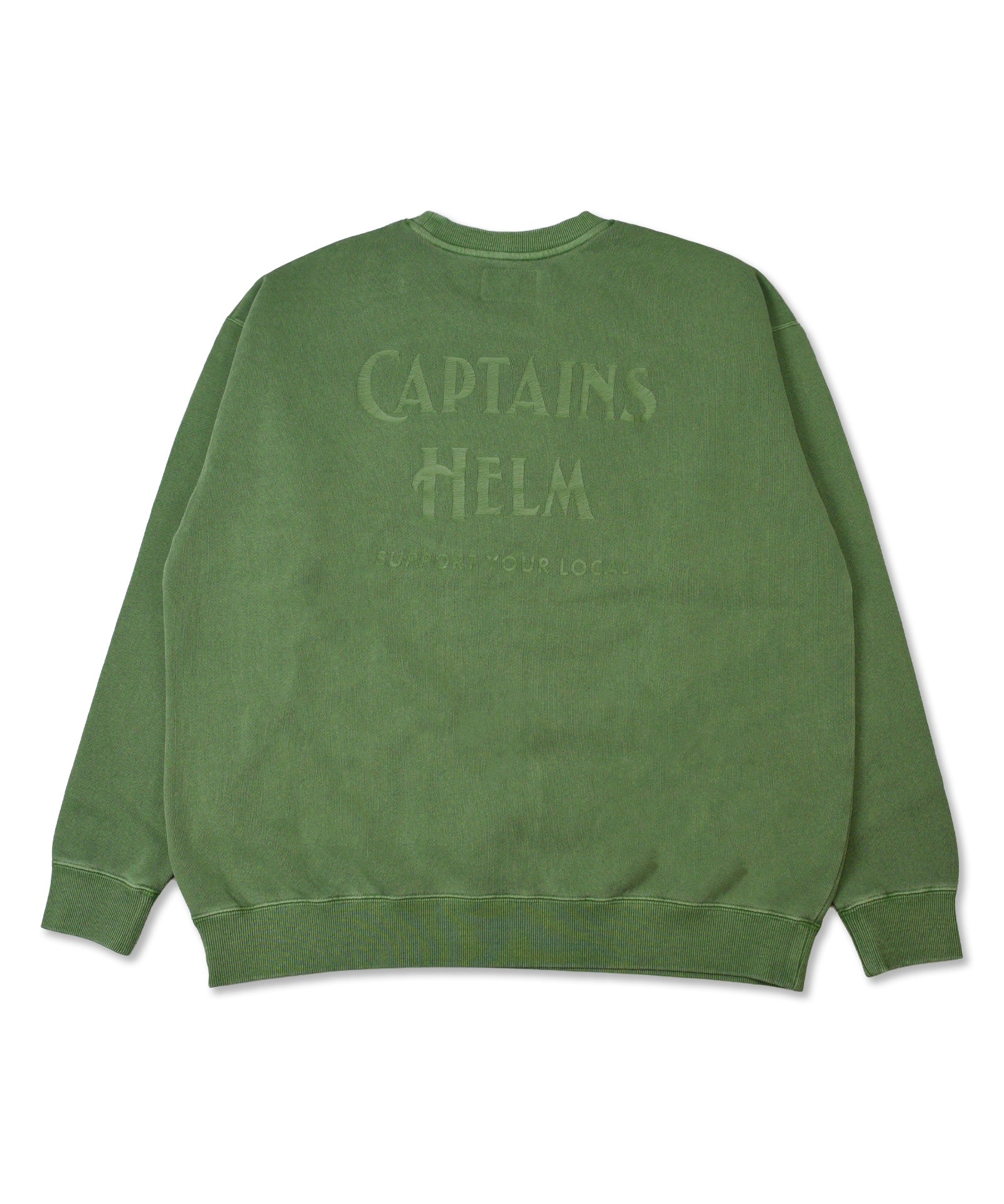 CAPTAINS HELM　#PIGMENT DYE LOGO CREW SWEAT