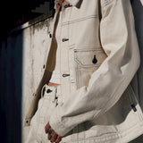 NEEDBY heritage×CAPTAINS HELM #HELM WHITE RELAX DENIM JACKET