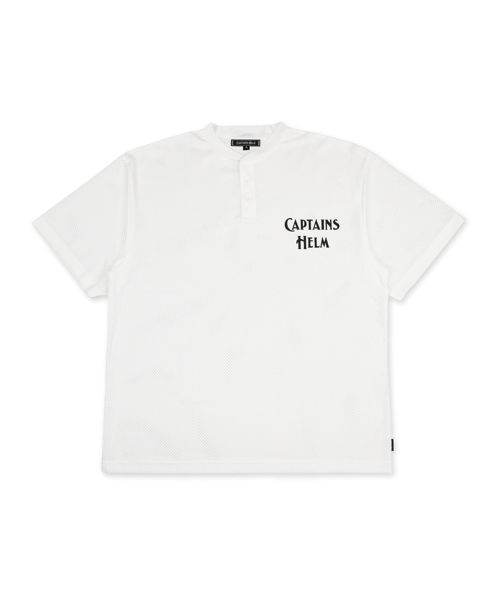 #HENLEY NECK MESH TEE
