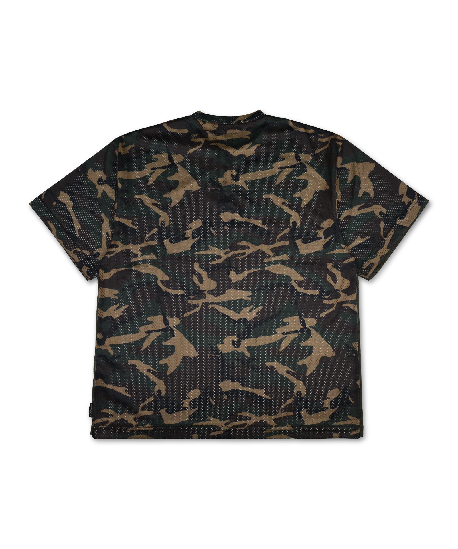 #HENLEY NECK MESH TEE