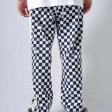 #UP-TOWN CHECKER PANTS