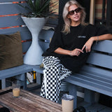#UP-TOWN CHECKER PANTS
