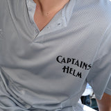 #HENLEY NECK MESH TEE